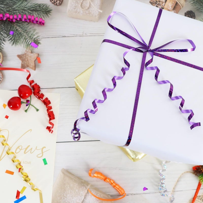 BEISHIDA 500 Yards Purple Crimped Curling Ribbon Shiny Metallic Balloon String Roll Gift Wrapping Ribbon for Halloween Birthday Party Decorations - Image 4